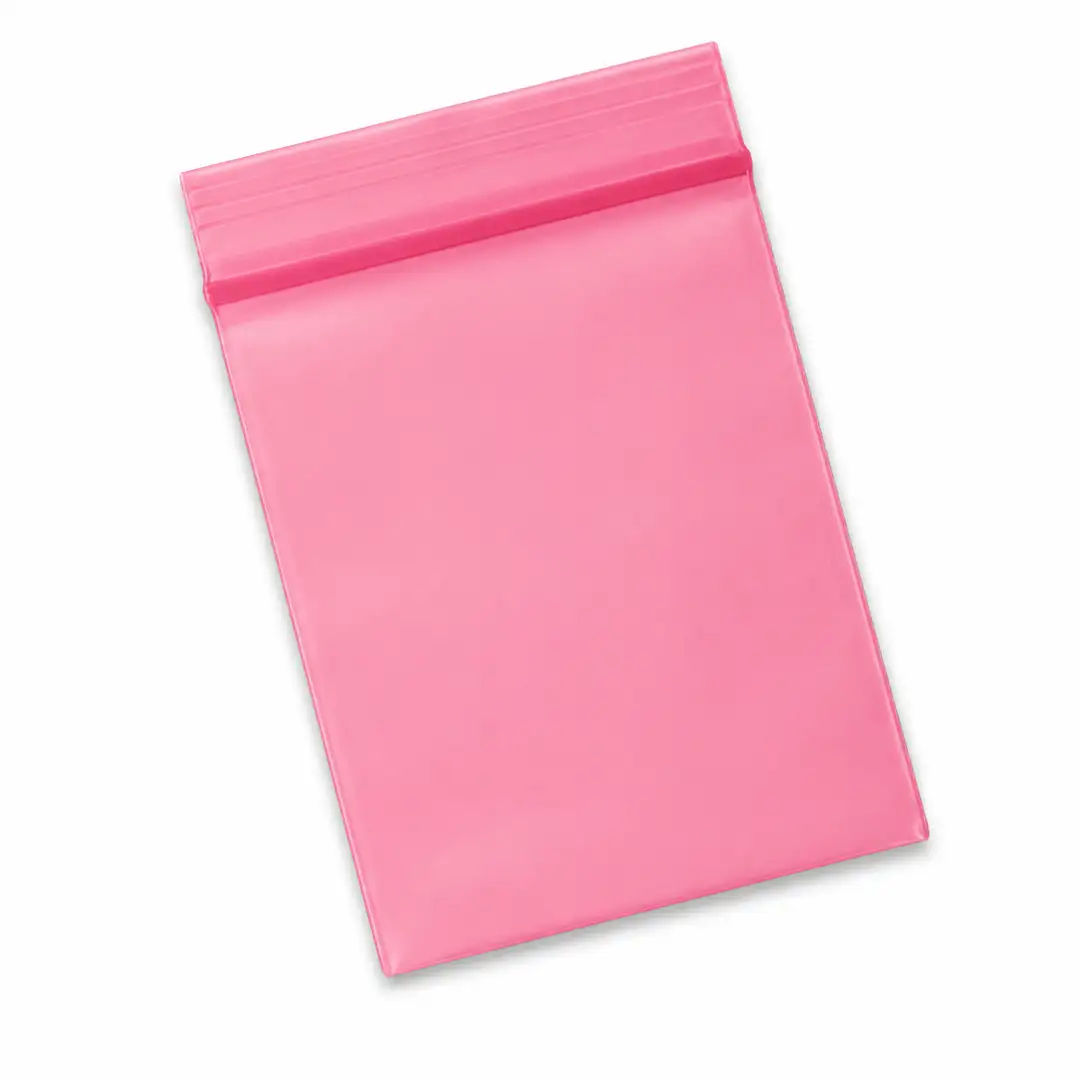 Różowe Woreczki Strunowe 40×60 mm - Wzmocnione Etui LDPE bez Nadruku (100szt.)