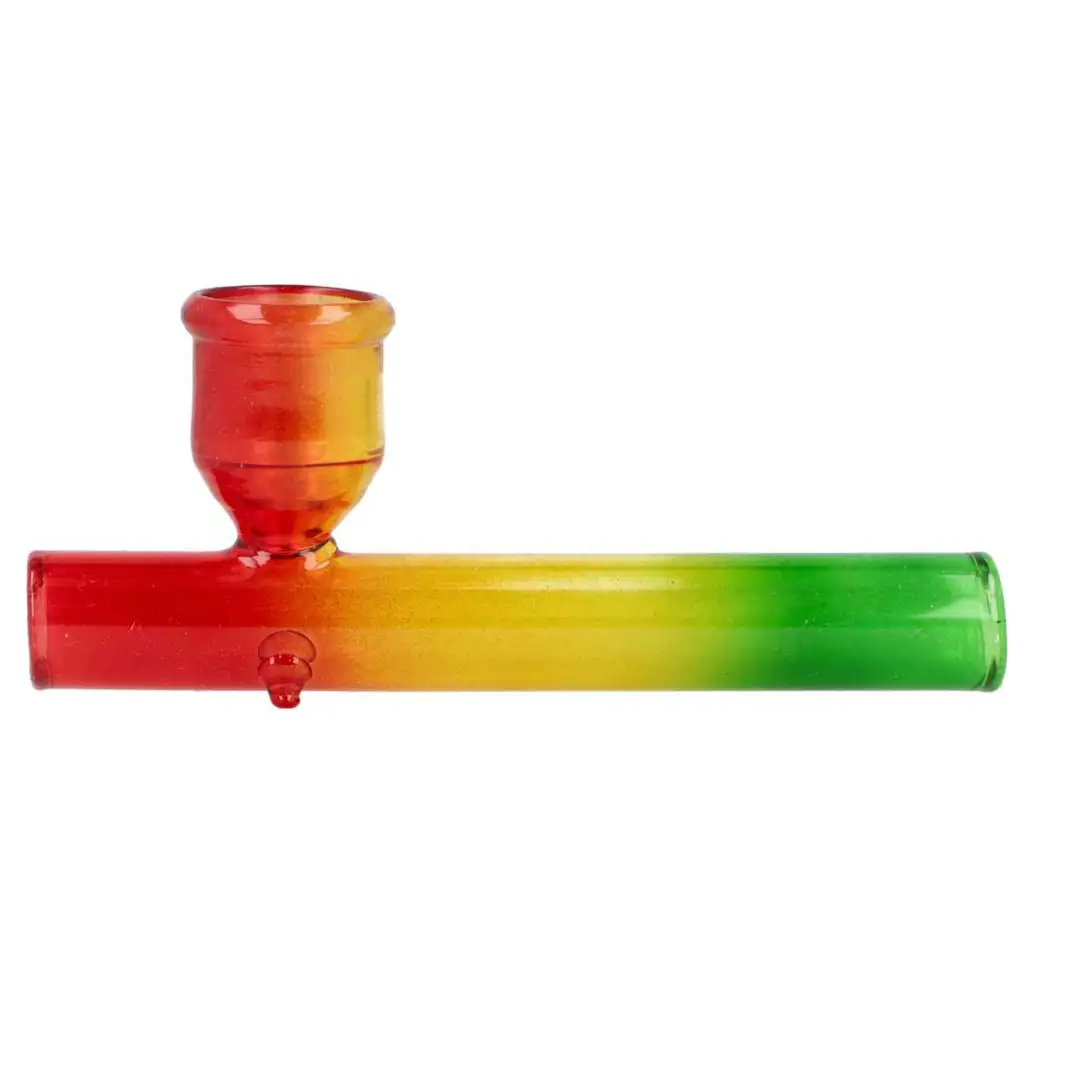 Stabilna Lufka Szklana Reggae z Dużym Cybuchem i Nóżkami - Długość 11 cm