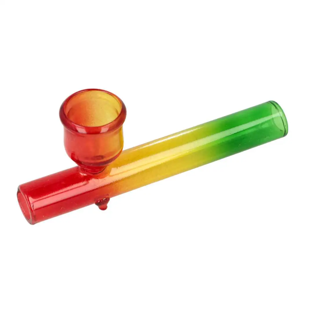 Stabilna Lufka Szklana Reggae z Dużym Cybuchem i Nóżkami - Długość 11 cm