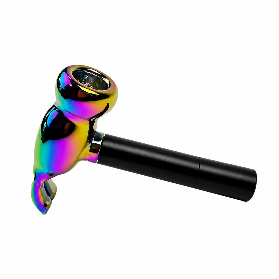 Pancerna Fajka Ręczna Hammer Pipe – Szklano-Aluminiowy Młotek z Wyjmowaną Komorą Smakową