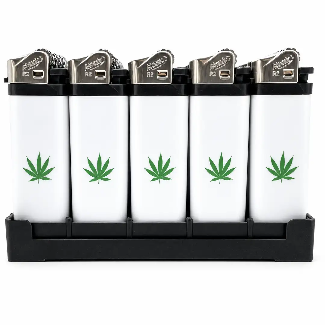 Zapalniczka Palnikowa Wielokrotnego Napełniania Liść Konopi 75 mm