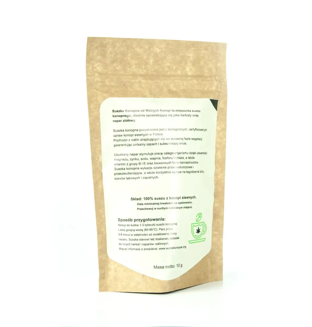 Suszka konopna – liście konopi siewnych z polskich upraw ekologicznych