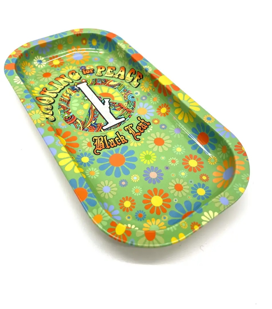 Tacka do kręcenia Smoking For Peace metalowa tacka do skręcania jointów 20.6 x 10.5 cm