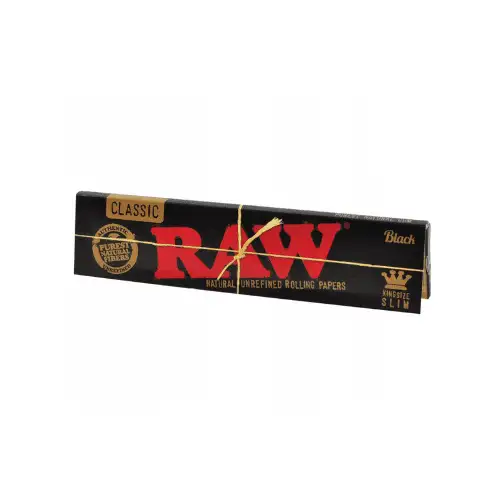 RAW Black King Size Slim – Najcieńsze bibułki niebielone 32 szt.