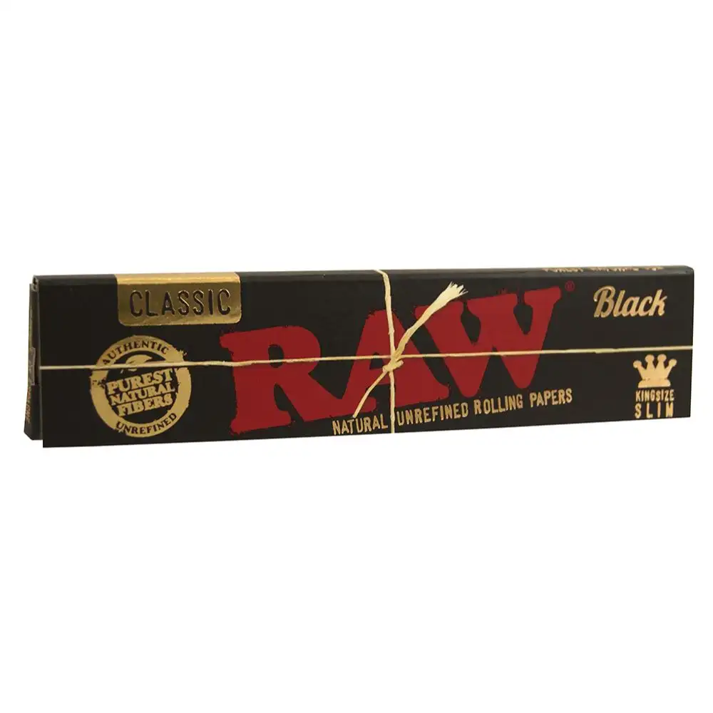 RAW Black King Size Slim – Najcieńsze bibułki niebielone 32 szt.