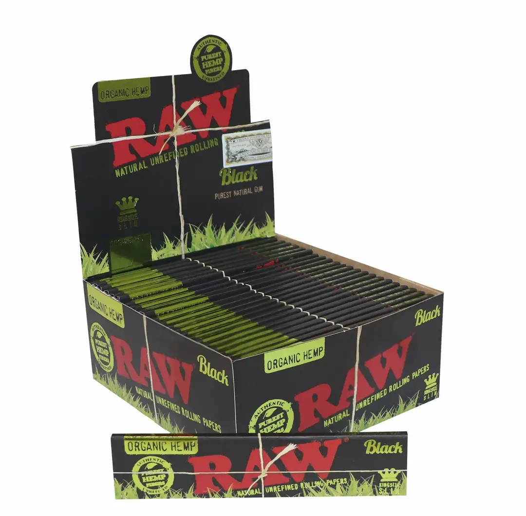 Bletki RAW Organic Black King Size Hemp Slim