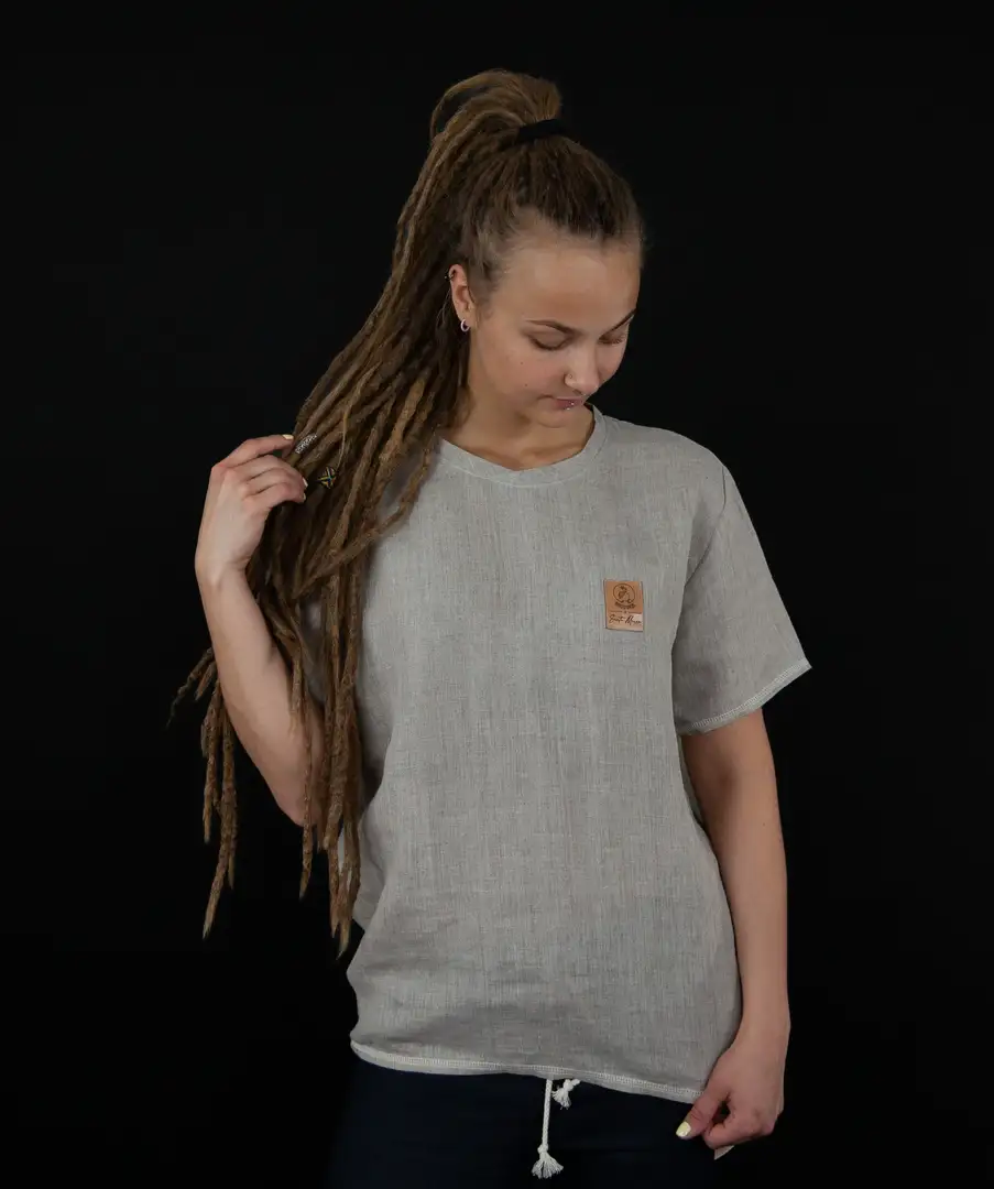 Breed Bros Koszulka z konopi  Unisex naturalny szary