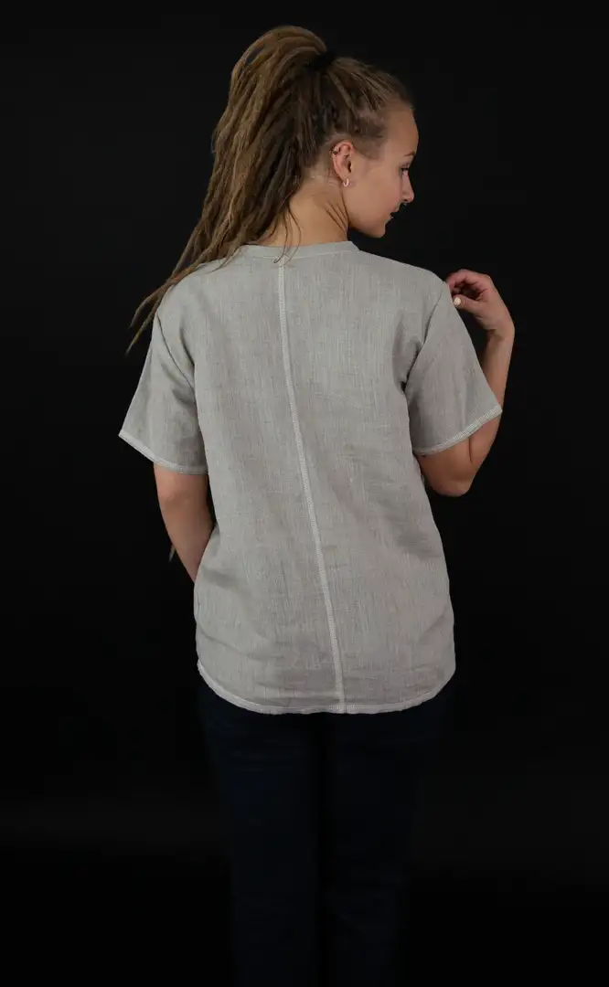 Breed Bros Koszulka z konopi  Unisex naturalny szary