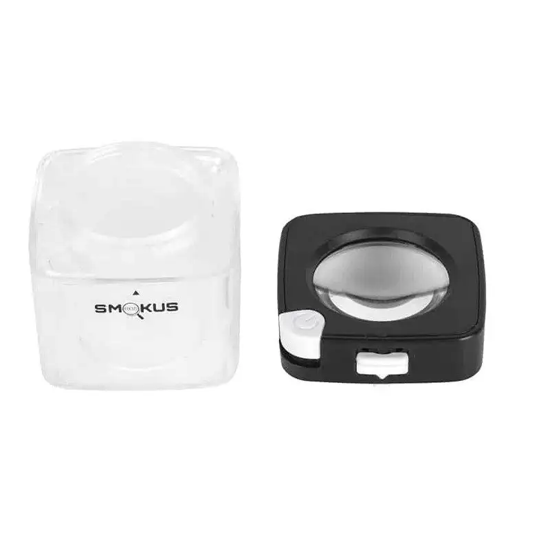 Smokus Focus Comet - pudełko z lupą i podświetleniem do przechowywania kwiatów i oglądania trychomów