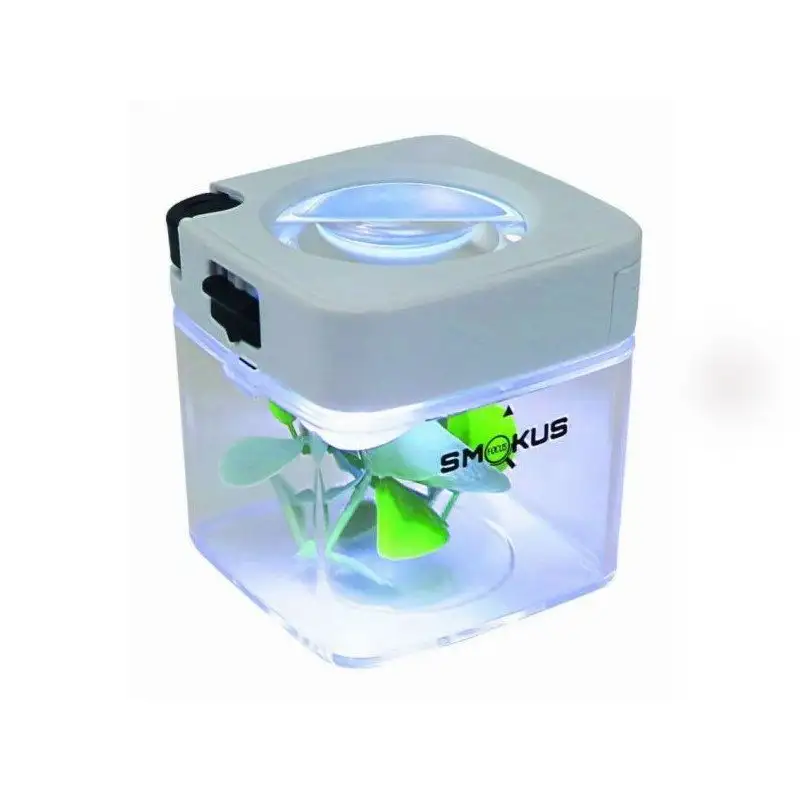 Smokus Focus Comet - pudełko z lupą i podświetleniem do przechowywania kwiatów i oglądania trychomów