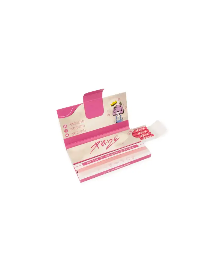 Purize Bletki z filterkami KS Slim Pape's N Tips Pink 32+16