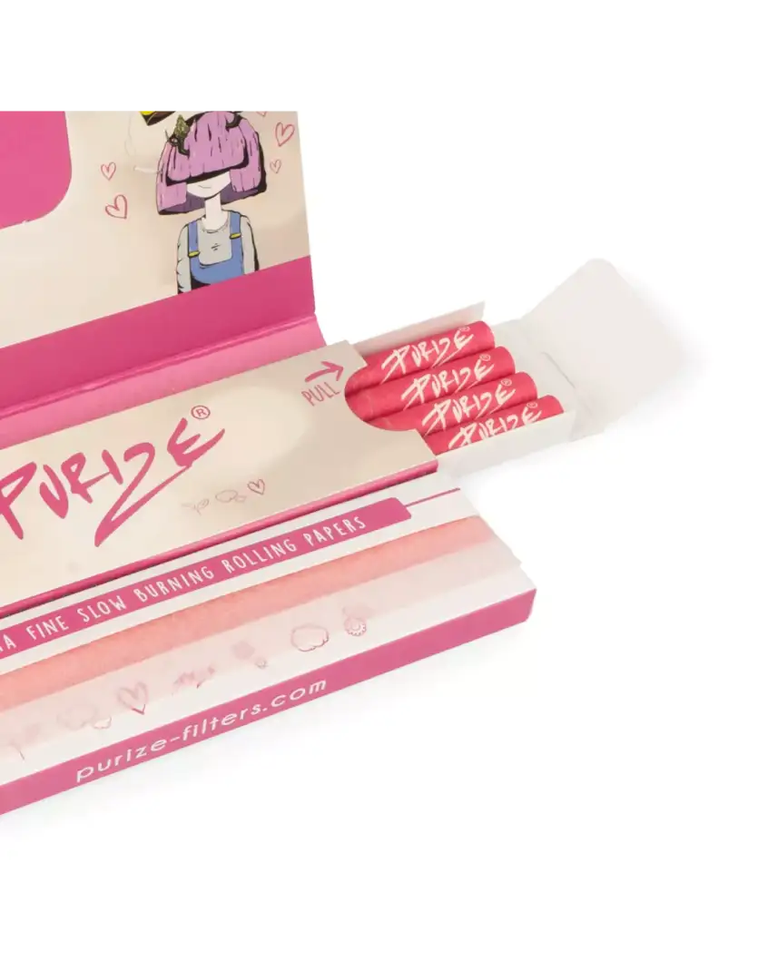 Purize Bletki z filterkami KS Slim Pape's N Tips Pink 32+16