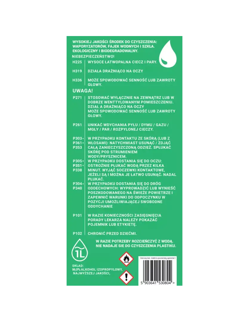 Green Easy Clean - płyn do czyszczenia bonga, waporyzatora, szkła