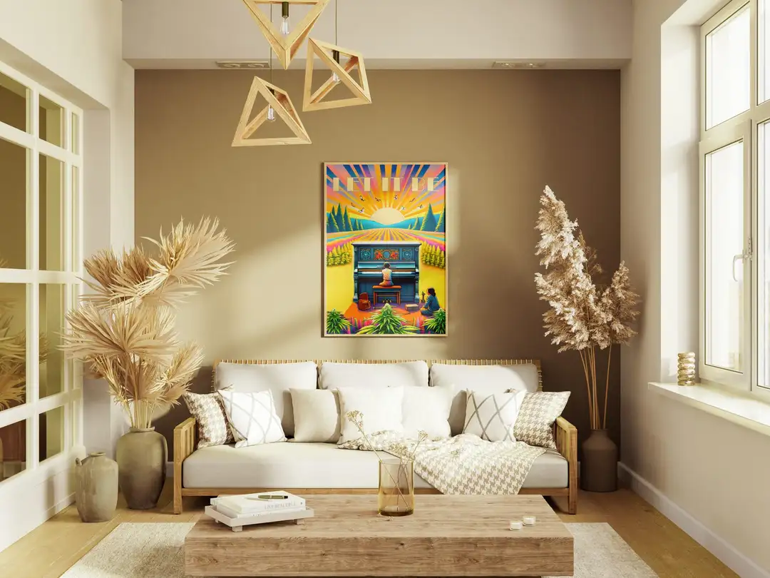 Plakat “Let It Be” Dekoracja Ścienna z Kultowym Motywem