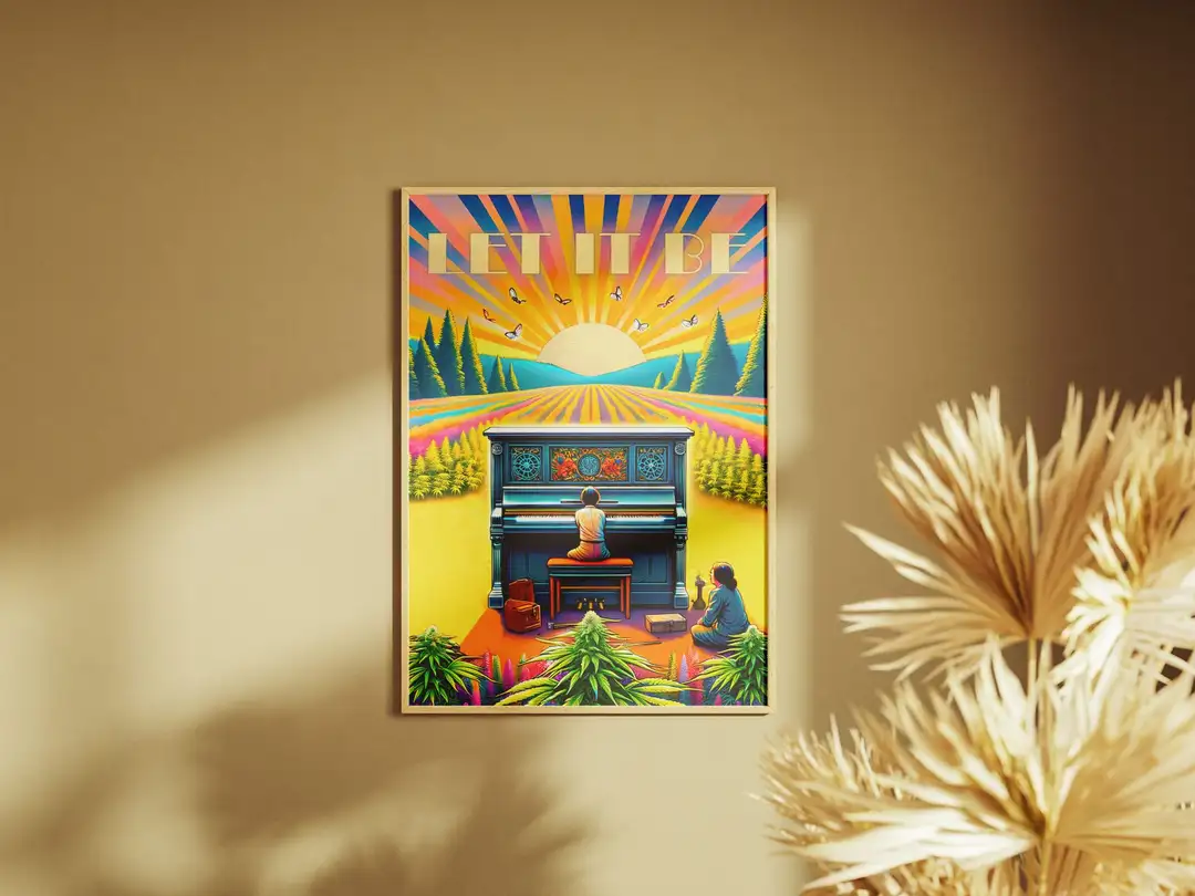 Plakat “Let It Be” Dekoracja Ścienna z Kultowym Motywem