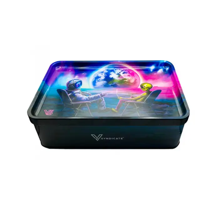 Pudełko z Pokrywą i Tacką Syndicase Blunt Orbit 21x13.5 cm Stylowe Przechowywanie i Organizacja