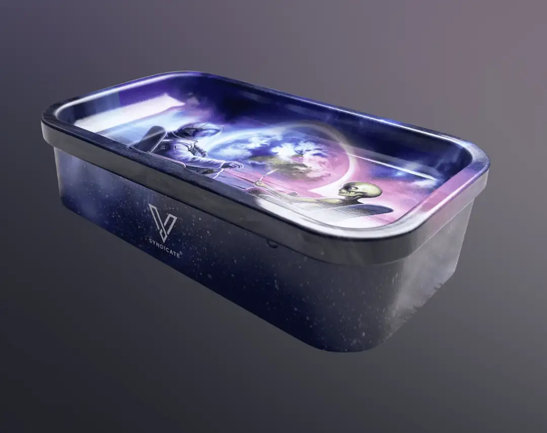 Pudełko z Pokrywą i Tacką Syndicase Blunt Orbit 21x13.5 cm Stylowe Przechowywanie i Organizacja