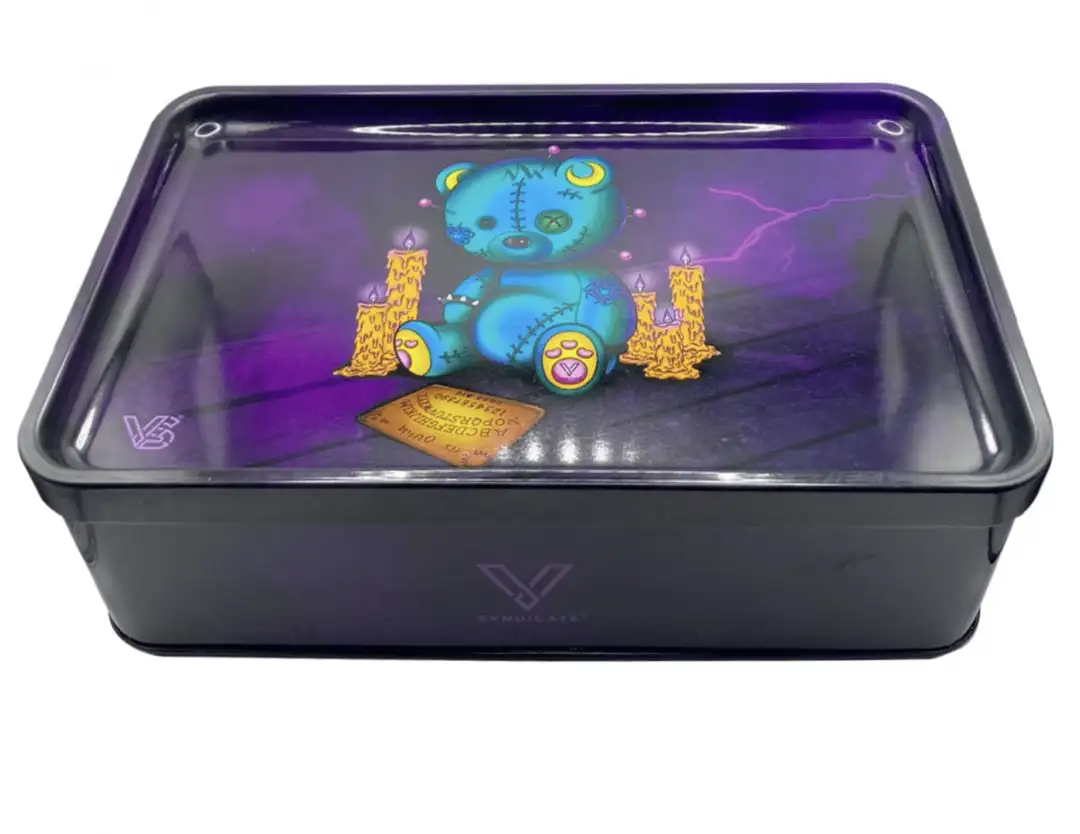 Pudełko z Pokrywą i Tacką Syndicase Ouija Bear 21x13.5 cm Stylowe Przechowywanie i Organizacja