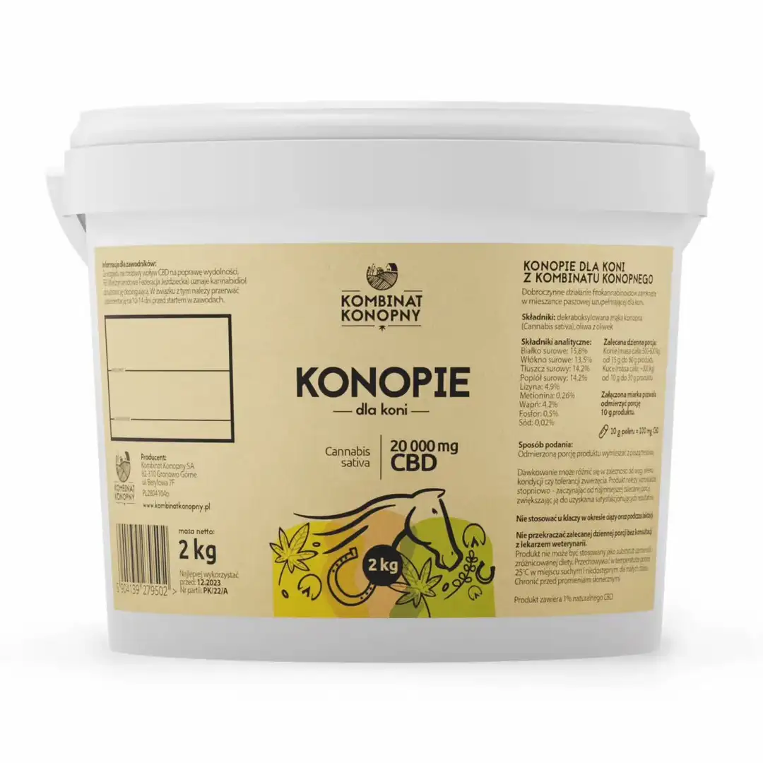 Konopie dla koni – pasza uzupełniająca z CBD - 2 kg