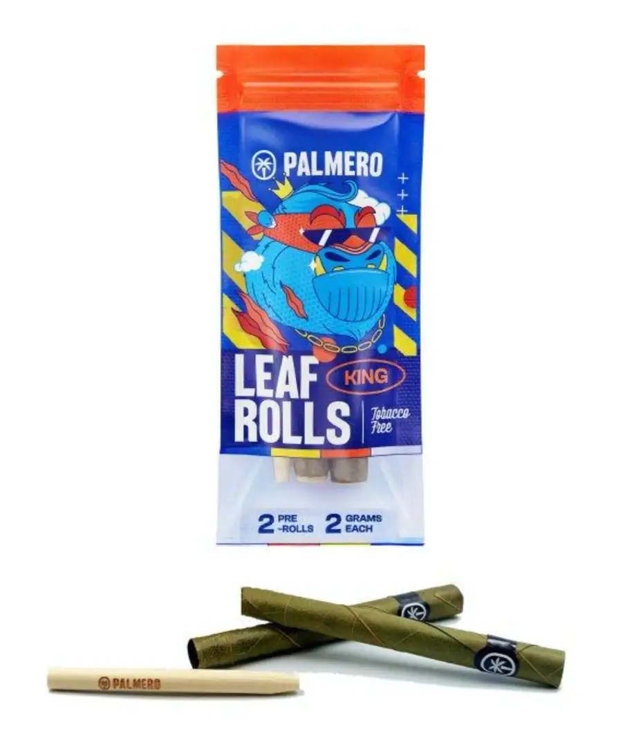 Palmero pre rolls z liścia palmowego King 2 szt naturalne blunty z filterkiem i ubijakiem