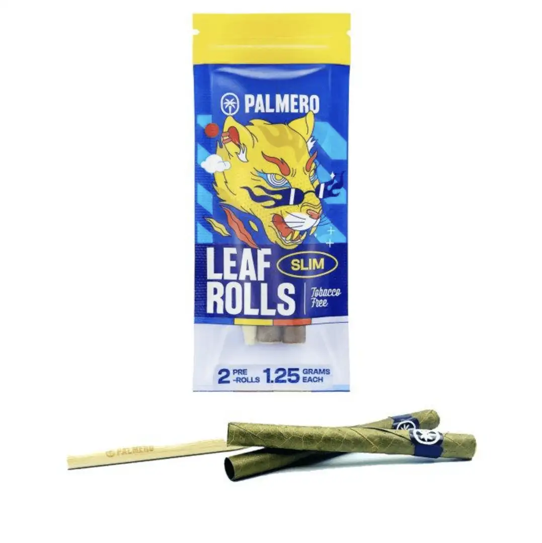 Palmero pre rolls z liścia palmowego Slim 2 szt naturalne blunty z filterkiem i ubijakiem