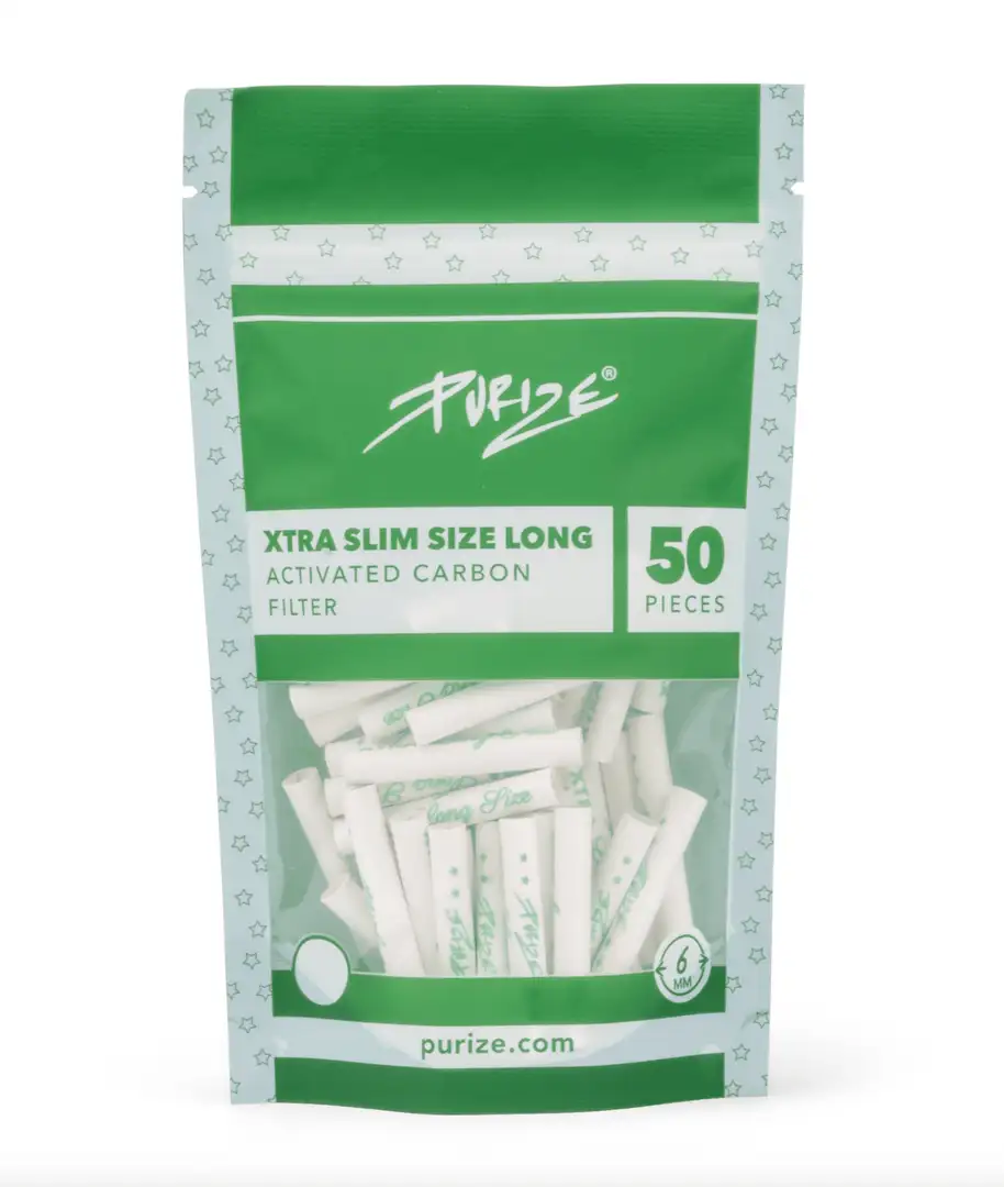 Filterki Purize XTRA Slim Long – 50 sztuk | Najdłuższe filtry węglowe 6 mm