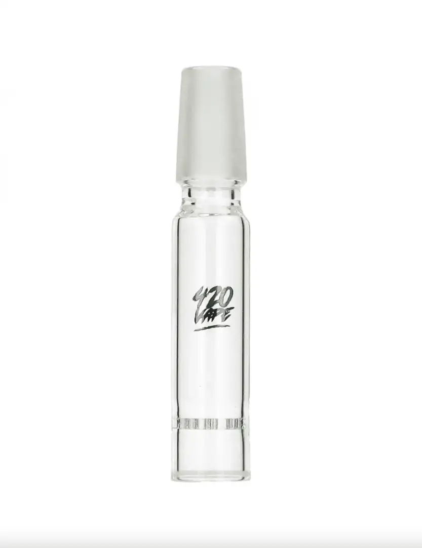Szklany Adapter Wodny 420VAPE do Waporyzatora Tinymight 2 – Szlif 14.5 mm (Przejściówka z Wbudowaną Komorą na Susz)