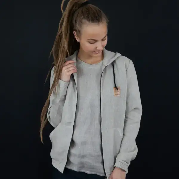 Bluza konopna Breed Bros unisex naturalny beż